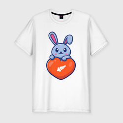 Мужская футболка хлопок Slim Кролик и сердечко