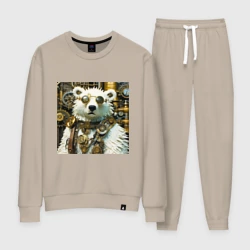 Женский костюм хлопок Северный медведь воин в очках в стиле стимпанк