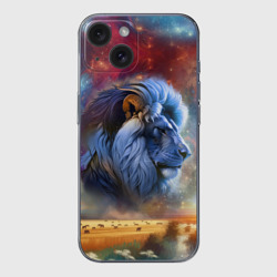 Чехол для iPhone 15 силиконовый с защитой камеры Небесный лев для пары львице