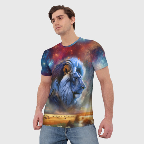Мужская футболка 3D Небесный лев, цвет 3D печать - фото 3