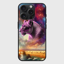 Чехол силиконовый для Apple iPhone 15 Pro Мax матовый Небесная львица в пару льву