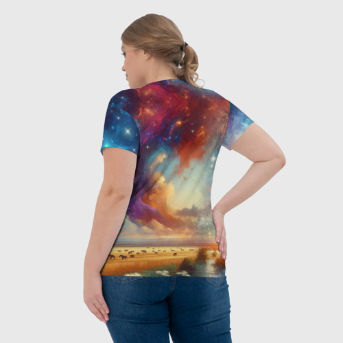 Женская футболка 3D Небесный львица, цвет 3D печать - фото 7
