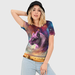 Женская футболка 3D Slim Небесный львица - фото 2