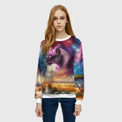 Женский свитшот 3D Небесная львица в пару льву - фото 2