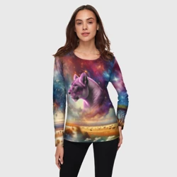 Женский лонгслив 3D Небесная львица в пару льву - фото 2