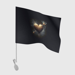 Флаг для автомобиля Золотое сердце - стрела