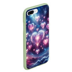 Чехол для iPhone 7Plus/8 Plus матовый Космические сердца - звезды - фото 2