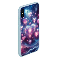 Чехол для iPhone XS Max матовый Космические сердца - звезды - фото 2