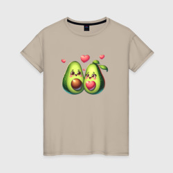 Авокадо - пара – Женская футболка хлопок с принтом купить со скидкой в -20%