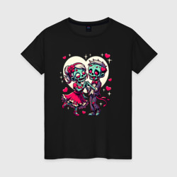 Пара зомби - любовь – Женская футболка хлопок с принтом купить со скидкой в -20%
