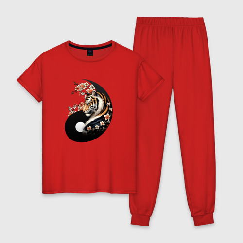 Женская пижама хлопок Тигр - Янь, цвет красный