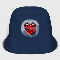 Мужская панама хлопок Красное хрустальное сердце горит - стих Пушкина