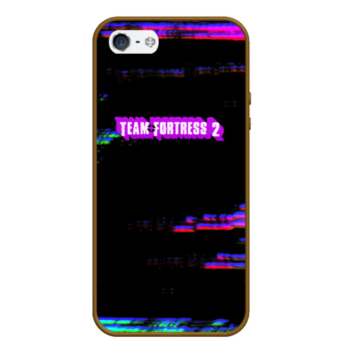 Чехол для iPhone 5/5S матовый Team Fortress 2 киберпанк стиль, цвет коричневый