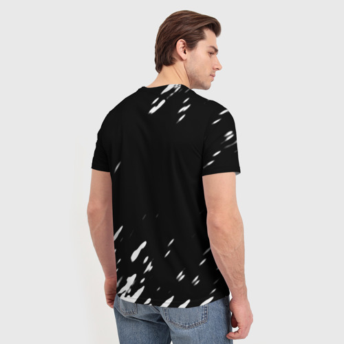 Мужская футболка 3D Stalker искры белые, цвет 3D печать - фото 4