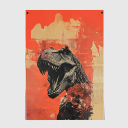 Постер Винтажный тираннозавр 
