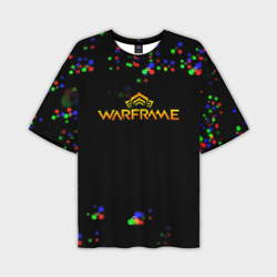 Мужская футболка oversize 3D Warframe текстура блеск