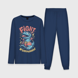 Мужская пижама с лонгсливом хлопок Fight Dark