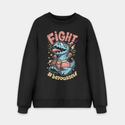 Мужской свитшот oversize без начеса хлопок Fight Dark