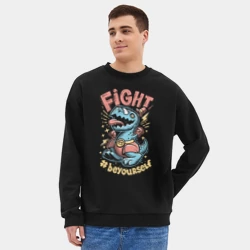 Мужской свитшот oversize без начеса хлопок Fight Dark - фото 2