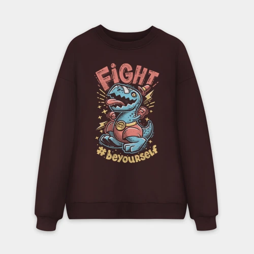 Мужской свитшот oversize без начеса хлопок Fight Dark