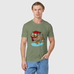 Мужская футболка хлопок Сова на катке - фото 2