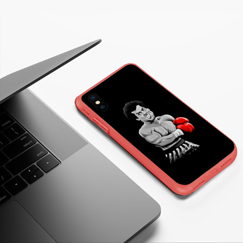 Чехол для iPhone XS Max матовый Rocky Balboa, цвет красный - фото 5