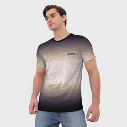 Мужская футболка 3D Мозаика градиент туманный - фото 2