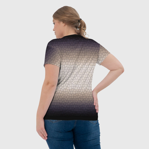 Женская футболка 3D Мозаика градиент туманный, цвет 3D печать - фото 7