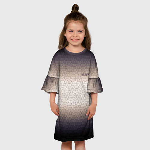 Детское платье 3D с принтом Мозаика градиент туманный, вид сбоку #3