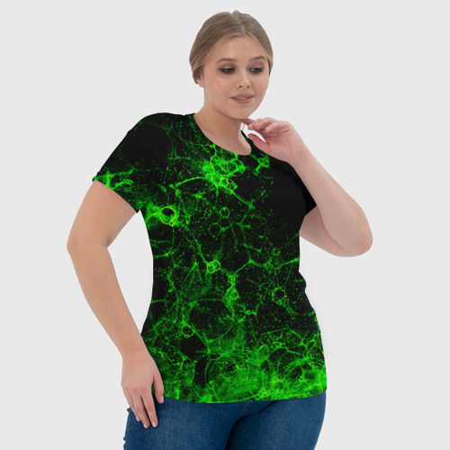 Женская футболка 3D с принтом Неоновый зеленый дым, фото #4