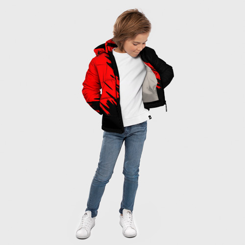 Зимняя куртка для мальчиков 3D с принтом БССР текстура краски, вид сбоку #3