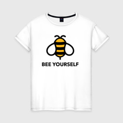Bee yourself – Женская футболка хлопок с принтом купить со скидкой в -20%