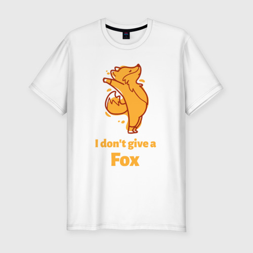 Мужская футболка хлопок Slim I dont give a fox, цвет белый