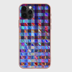 Радужная клетка с полосами -  эффект стекла – Чехол для iPhone 12 Pro Max с принтом купить