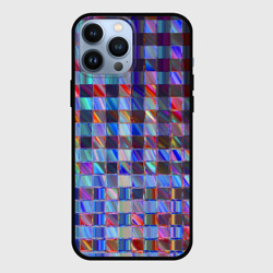 Радужная клетка с полосами -  эффект стекла – Чехол для iPhone 13 Pro Max с принтом купить
