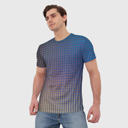 Мужская футболка 3D Сеточная геометрия - фото 2
