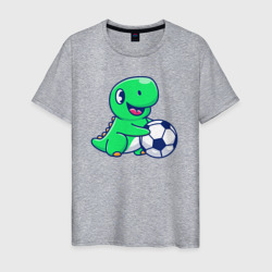 Мужская футболка хлопок Динозавр футболист