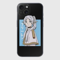 Чехол для iPhone 15 силиконовый с защитой камеры Фрирен арт