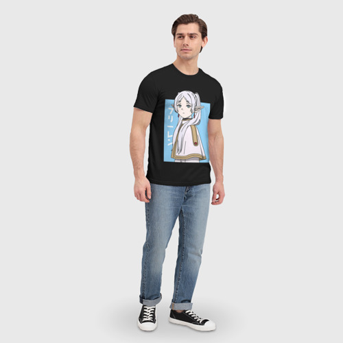 Мужская футболка 3D с принтом Фрирен арт, вид сбоку #3
