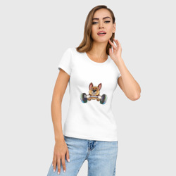 Женская футболка хлопок Slim Собачка с гантелями - фото 2