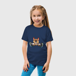 Детская футболка хлопок Собачка с гантелями - фото 2