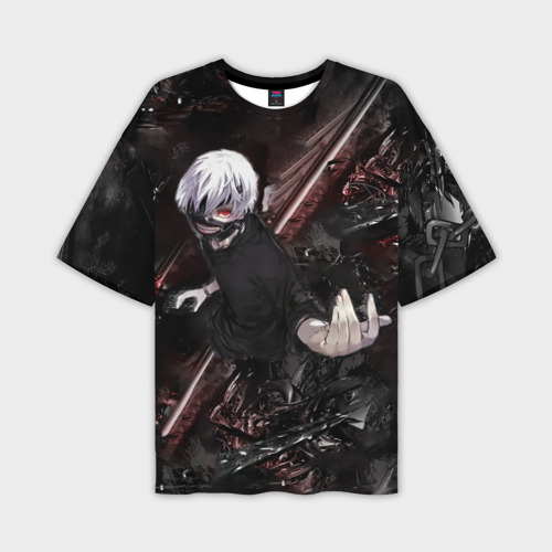 Мужская футболка oversize 3D Tokyo Ghoul anime, цвет 3D печать