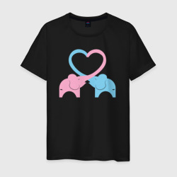 Мужская футболка хлопок Elephants love