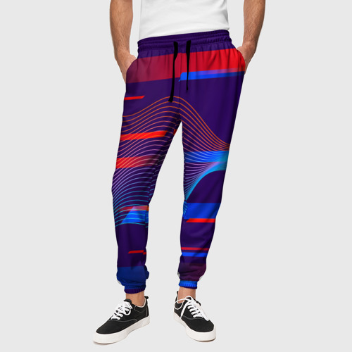 Мужские брюки 3D  Abstraction colored, цвет 3D печать - фото 4