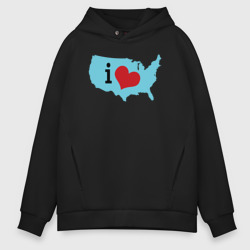 Мужское худи Oversize хлопок Люблю США