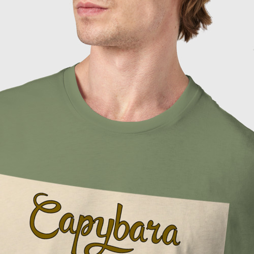 Мужская футболка хлопок Капибара в стиле Джона Классена, цвет авокадо - фото 6