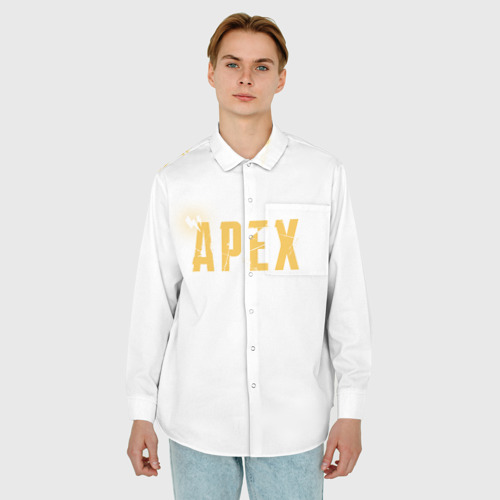 Мужская рубашка oversize 3D с принтом Apex legends - Wattson, фото на моделе #1