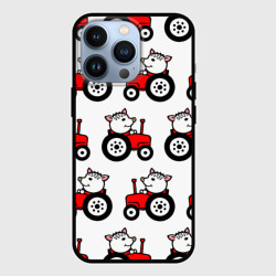 Поросенок Пётр на красном тракторе – Чехол для iPhone 13 Pro с принтом купить