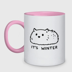 Кружка двухцветная It`s winter cat
