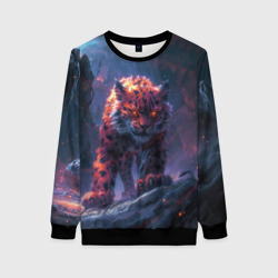 Женский свитшот 3D Рыжий ирбис 